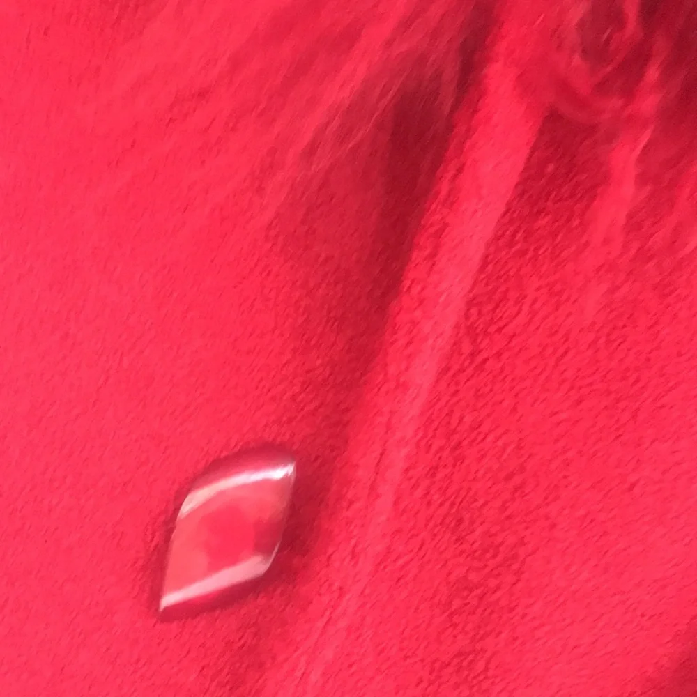 Elegant Mongolian Lamb Fur-Trimmed Women's Coat Christmas Red Medium - Picture 4 of 5